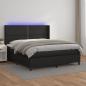 Preview: ARDEBO.de - Boxspringbett mit Matratze & LED Schwarz 160x200 cm Kunstleder