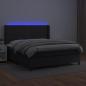 Preview: Boxspringbett mit Matratze & LED Schwarz 160x200 cm Kunstleder