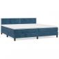 Preview: Boxspringbett mit Matratze Dunkelblau 200x200 cm Samt