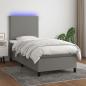 Preview: ARDEBO.de - Boxspringbett mit Matratze & LED Dunkelgrau 80x200 cm Stoff