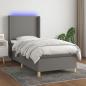 Preview: ARDEBO.de - Boxspringbett mit Matratze & LED Dunkelgrau 80x200 cm Stoff