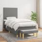 Preview: ARDEBO.de - Boxspringbett mit Matratze Dunkelgrau 80x200 cm Stoff