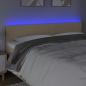 Preview: LED Kopfteil Creme 160x5x78/88 cm Stoff 