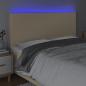 Preview: LED Kopfteil Creme 160x5x118/128 cm Stoff