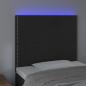 Preview: LED Kopfteil Schwarz 100x5x118/128 cm Samt