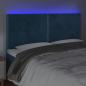 Preview: LED Kopfteil Dunkelblau 200x5x118/128 cm Samt