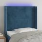 Preview: ARDEBO.de - LED Kopfteil Dunkelblau 93x16x118/128 cm Samt