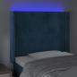 Preview: LED Kopfteil Dunkelblau 93x16x118/128 cm Samt