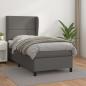 Preview: ARDEBO.de - Boxspringbett mit Matratze Grau 90x200 cm Kunstleder