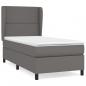 Preview: Boxspringbett mit Matratze Grau 90x200 cm Kunstleder