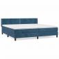 Preview: Boxspringbett mit Matratze Dunkelblau 200x200 cm Samt