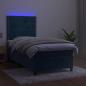 Preview: Boxspringbett mit Matratze & LED Dunkelblau 90x190 cm Samt