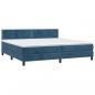 Preview: Boxspringbett mit Matratze & LED Dunkelblau 200x200 cm Samt