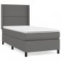 Preview: Boxspringbett mit Matratze Grau 90x200 cm Kunstleder