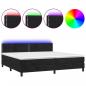 Preview: Boxspringbett mit Matratze & LED Schwarz 200x200 cm Samt