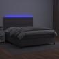 Preview: Boxspringbett mit Matratze & LED Grau 180x200 cm Kunstleder