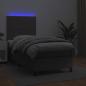 Preview: Boxspringbett mit Matratze & LED Grau 90x200 cm Kunstleder