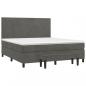 Preview: Boxspringbett mit Matratze Dunkelgrau 160x200 cm Samt