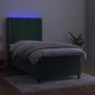 Preview: Boxspringbett mit Matratze & LED Dunkelgrün 90x190 cm Samt