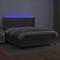 Preview: Boxspringbett mit Matratze & LED Grau 160x200 cm Kunstleder