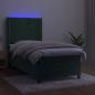 Preview: Boxspringbett mit Matratze & LED Dunkelgrün 90x200 cm Samt