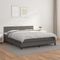 Preview: ARDEBO.de - Boxspringbett mit Matratze Grau 180x200 cm Kunstleder