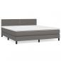 Preview: Boxspringbett mit Matratze Grau 180x200 cm Kunstleder