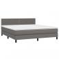 Preview: Boxspringbett mit Matratze Grau 180x200 cm Kunstleder