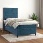 Preview: ARDEBO.de - Boxspringbett mit Matratze Dunkelblau 90x200 cm Samt