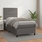 Preview: ARDEBO.de - Boxspringbett mit Matratze Grau 90x200 cm Kunstleder