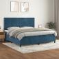 Preview: ARDEBO.de - Boxspringbett mit Matratze Dunkelblau 200x200 cm Samt