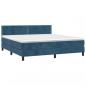 Preview: Boxspringbett mit Matratze Dunkelblau 180x200 cm Samt