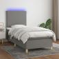 Preview: ARDEBO.de - Boxspringbett mit Matratze & LED Dunkelgrau 80x200 cm Stoff