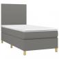 Preview: Boxspringbett mit Matratze & LED Dunkelgrau 80x200 cm Stoff