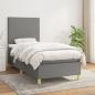 Preview: ARDEBO.de - Boxspringbett mit Matratze Dunkelgrau 80x200 cm Stoff