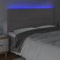 Preview: LED Kopfteil Grau 160x5x118/128 cm Kunstleder