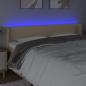 Preview: LED Kopfteil Creme 163x16x78/88 cm Stoff