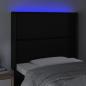 Preview: LED Kopfteil Schwarz 83x16x118/128 cm Kunstleder