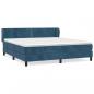 Preview: Boxspringbett mit Matratze Dunkelblau 180x200 cm Samt