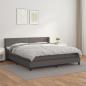 Preview: ARDEBO.de - Boxspringbett mit Matratze Grau 180x200 cm Kunstleder