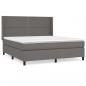 Preview: Boxspringbett mit Matratze Grau 180x200 cm Kunstleder