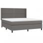 Preview: Boxspringbett mit Matratze Grau 180x200 cm Kunstleder