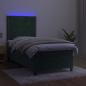 Preview: Boxspringbett mit Matratze & LED Dunkelgrün 90x190 cm Samt