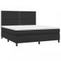 Preview: Boxspringbett mit Matratze & LED Schwarz 160x200 cm Kunstleder