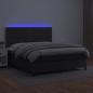 Preview: Boxspringbett mit Matratze & LED Schwarz 160x200 cm Kunstleder