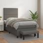 Preview: ARDEBO.de - Boxspringbett mit Matratze Grau 90x200 cm Kunstleder