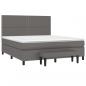 Preview: Boxspringbett mit Matratze Grau 160x200 cm Kunstleder