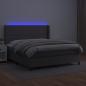 Preview: Boxspringbett mit Matratze & LED Grau 180x200 cm Kunstleder