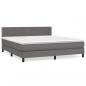 Preview: Boxspringbett mit Matratze Grau 160x200 cm Kunstleder