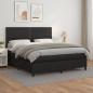 Preview: ARDEBO.de - Boxspringbett mit Matratze Schwarz 160x200 cm Kunstleder